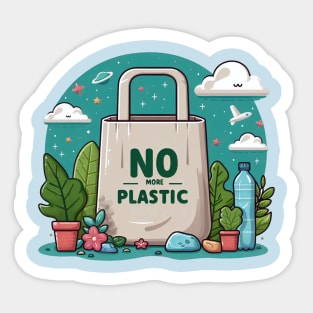 No More Plastic Bag Sticker